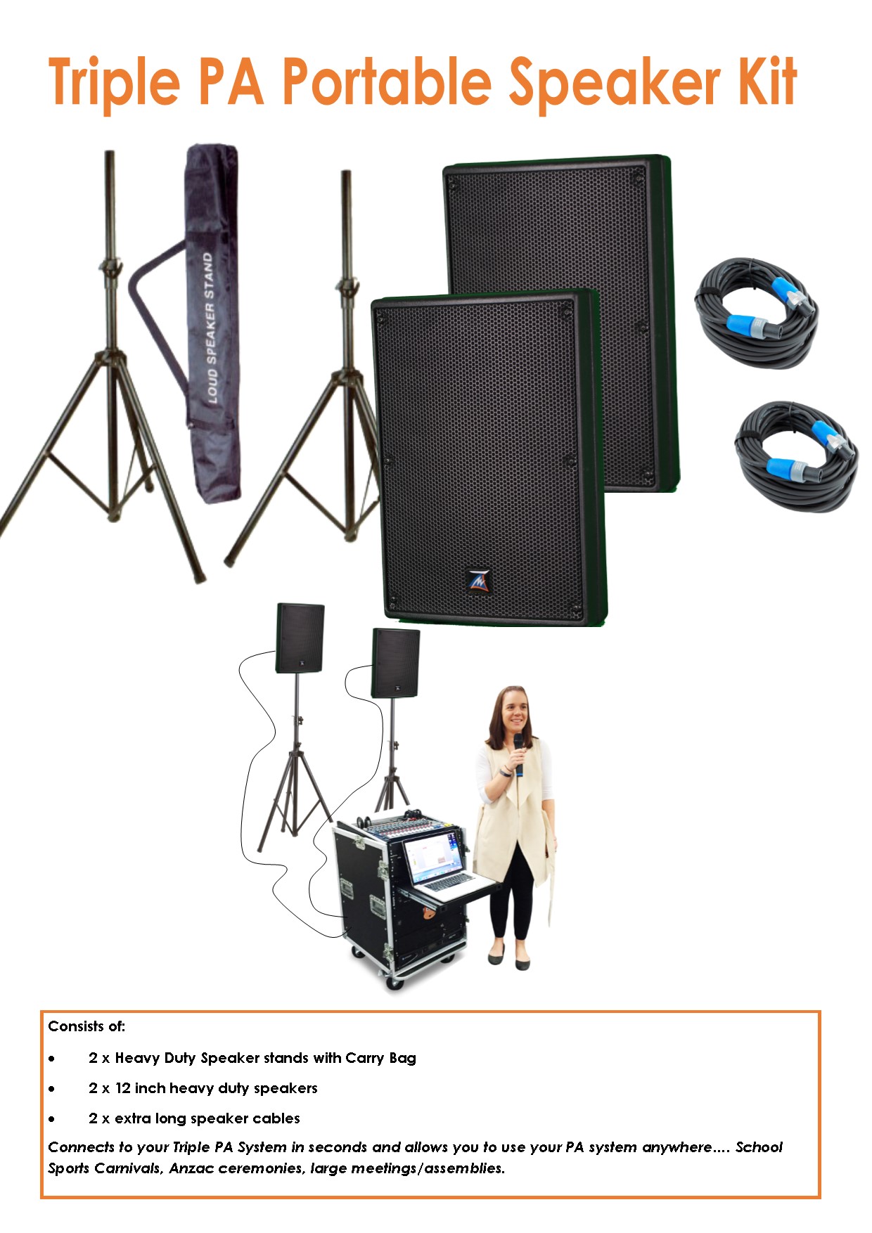 Triple PA Portable Speaker Kit