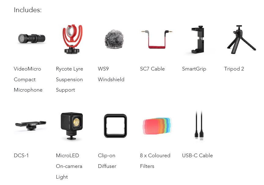 Vlogger Kit - Universal Filmmaking Kit for Mobile Phones RODE (3.5mm Connector) - Image 4