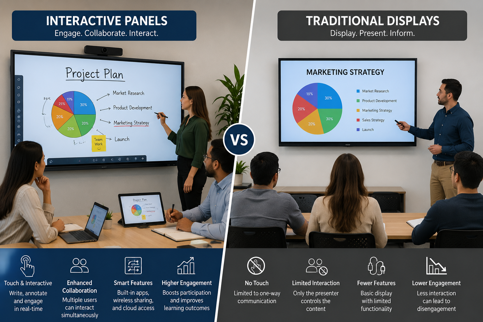 Interactive Panels vs Traditional Displays